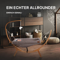 Baby schläft in der CHILDOO Hängematte Grau im Kinderzimmer